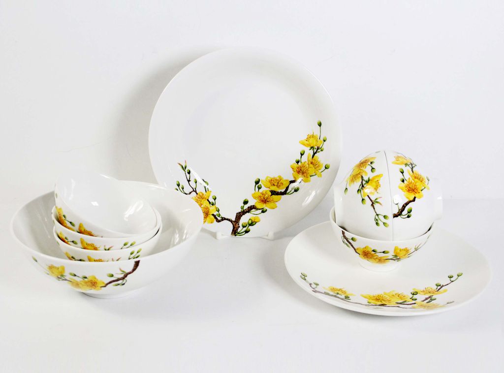 Bộ đồ ăn Daisy Hồng Mai